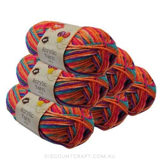 Acrylic Yarn 100g 189m 8ply - Variegated Fruit Loops