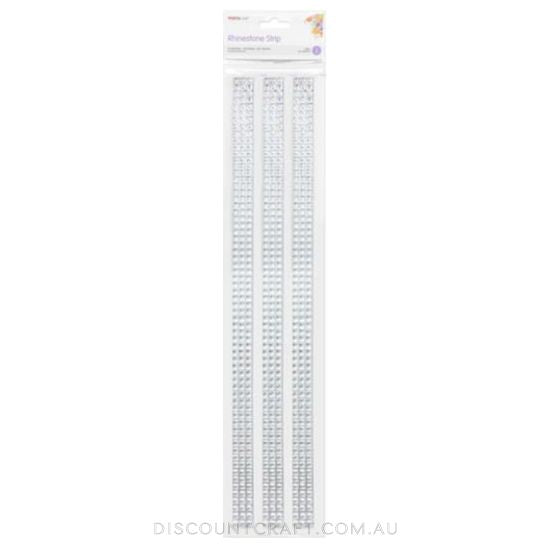 Rhinestone Borders 13mm 30cm 3 Strips - Clear