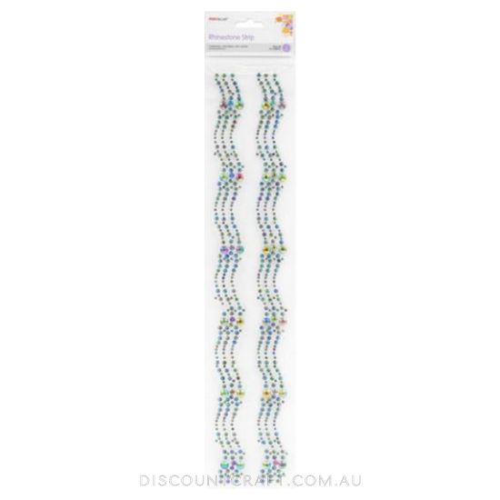 Rhinestone Borders 24mm 30cm 2 Strips - Marble Iridescent