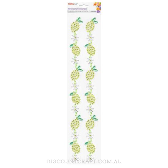 Rhinestone Borders 27mm 32cm 2 Strips - Lemons
