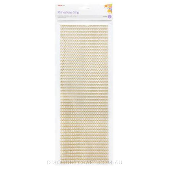 Rhinestone Borders 4mm 47 Strips - Gold