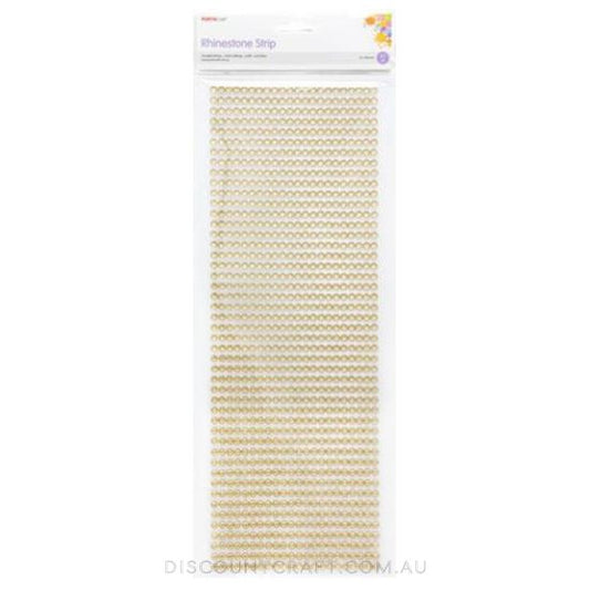 Rhinestone Borders 4mm 47 Strips - Gold