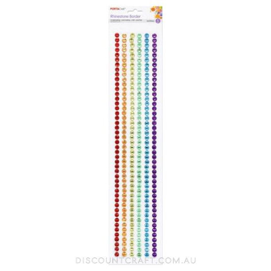 Rhinestone Borders 6mm 31cm 6 Strips - Rainbow