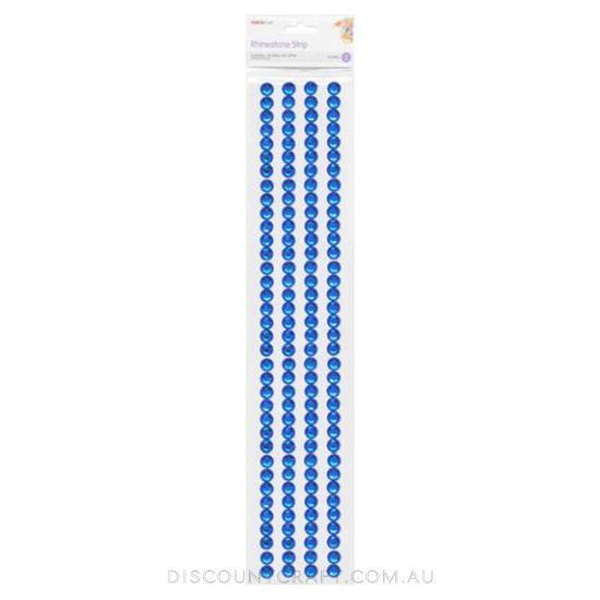 Rhinestone Borders 8mm 30cm 4 Strips - Blue - Discount Craft