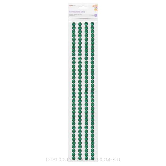 Rhinestone Borders 8mm 30cm 4 Strips - Green