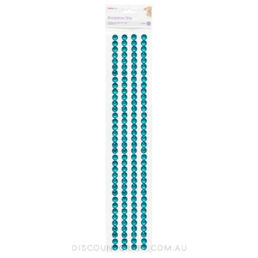 Rhinestone Borders 8mm 30cm 4 Strips - Teal