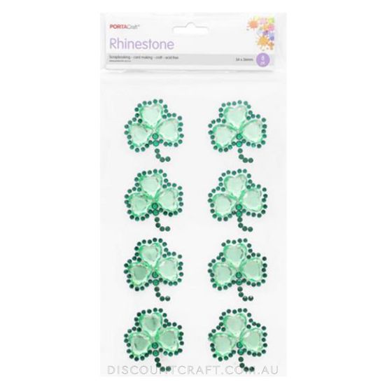 Clover Rhinestone Decals 34x36mm 8pk