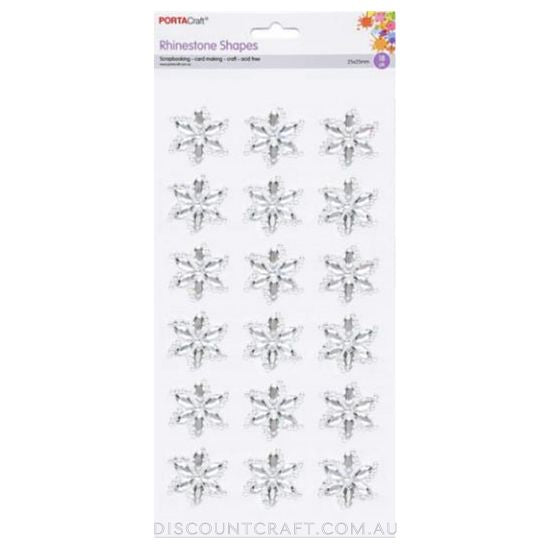 Rhinestone Sheet Flowers 25mm 18pk - Clear