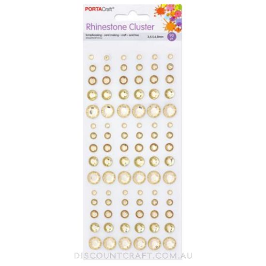 Rhinestone Sheet Multi 3,4,5,6,8mm 90pc - Rose Gold