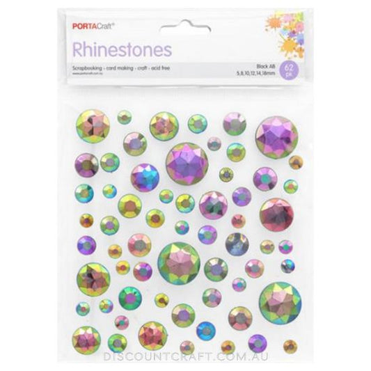 Rhinestone Sheet Multi 5-18mm 62pk - Marble Iridescent