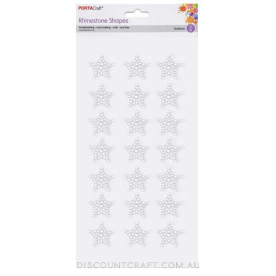 Rhinestone Sheet Stars 19mm 21pk - Clear