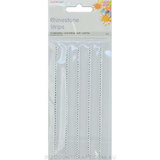 Rhinestone Borders 2mm 6 Strips - Clear