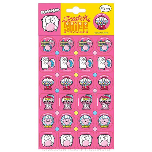 Scratch n Sniff Stickers Bubblegum Scented