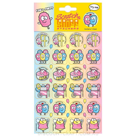 Scratch n Sniff Stickers Fairy Floss Scented
