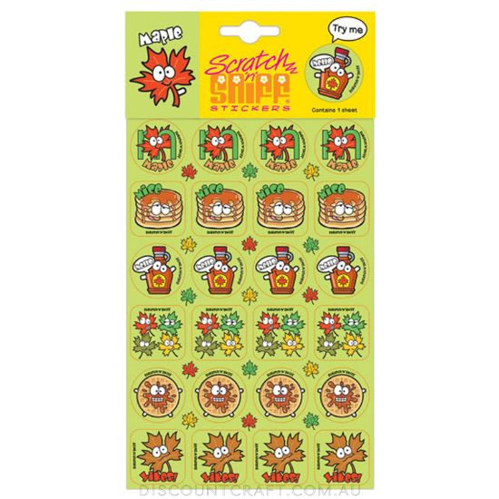 Scratch Mit Sticker Scratch n Sniff Stickers - Maple - Discount Craft