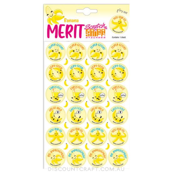 Scratch n Sniff Merit Stickers Banana Discount Craft