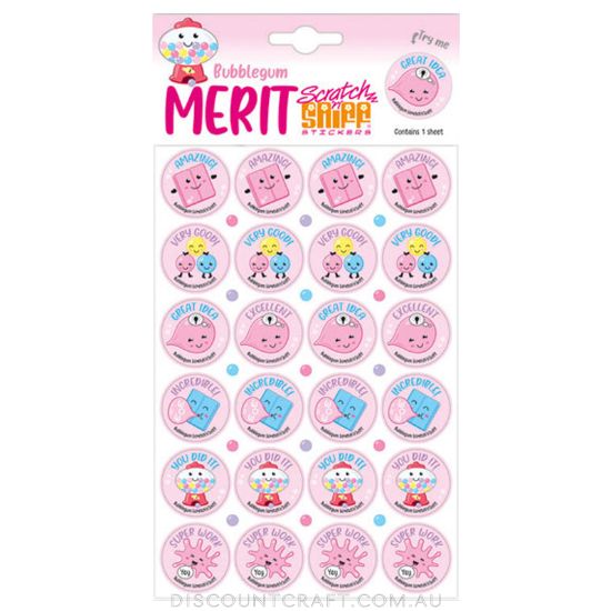 Scratch n Sniff Merit Stickers Bubblegum Discount Craft