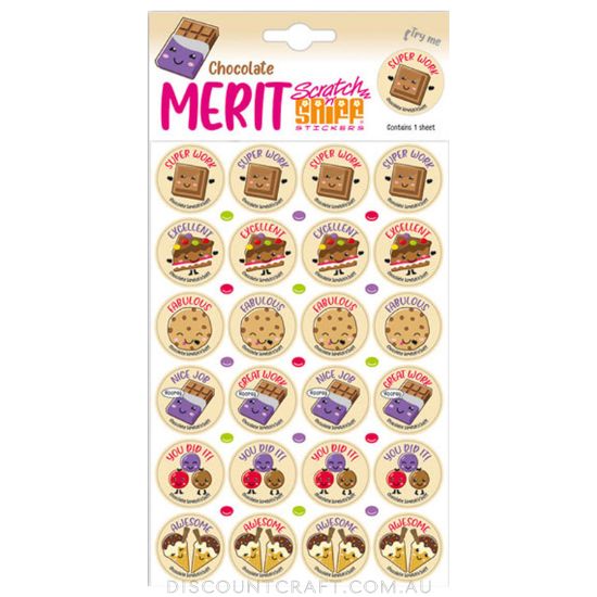 Scratch n Sniff Merit Stickers Chocolate Discount Craft