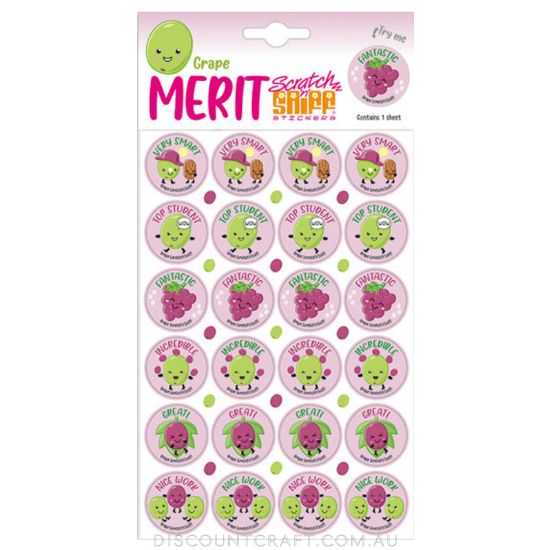 Scratch n Sniff Merit Stickers Grape Discount Craft