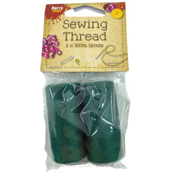 Sewing Thread 500m 2pk - Bottle Green