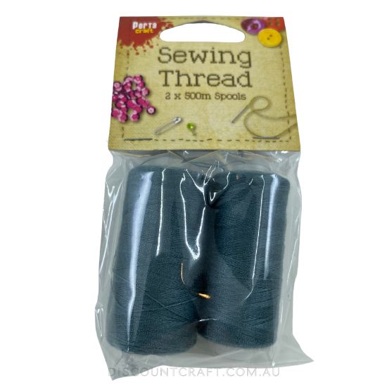 Sewing Thread 500m 2pk - Grey