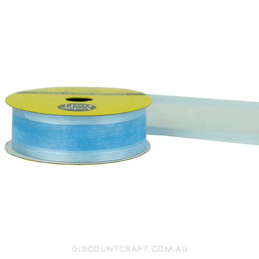 Sheer Ribbon with Satin Edge 22mm 5m - Baby Blue