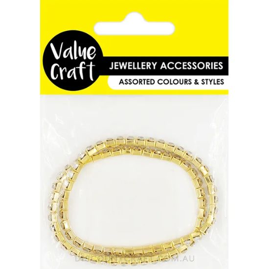 Diamante Stretch Bracelet 2pk - Gold