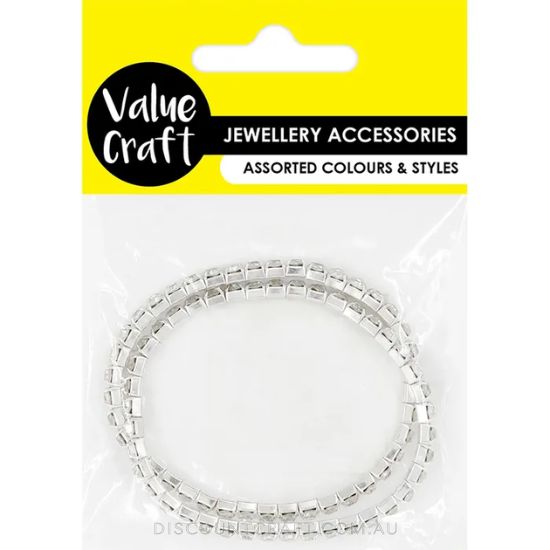 Diamante Stretch Bracelet 2pk - Silver