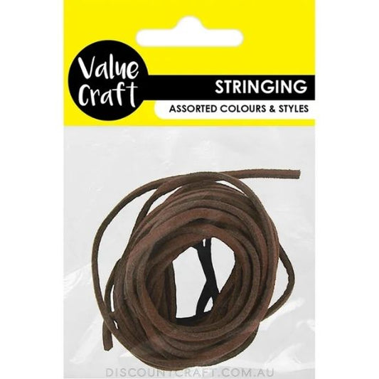 Suede Thonging 2mm 4m - Dark Brown