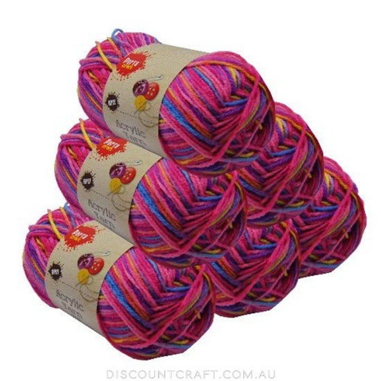 Acrylic Yarn 100g 189m 8ply - Variegated Tutti Frutti