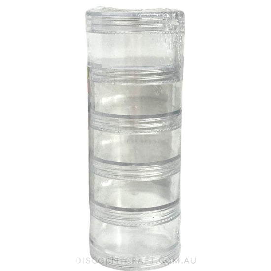 Craft Storage Box - Round Stackable 50mm 5pc