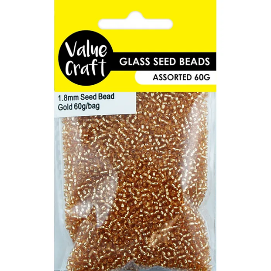 Glass Seed Beads 1.8mm 60g - Gold