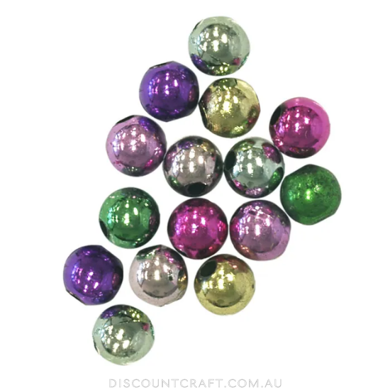 Metallic Round Beads 7mm 20g - Assorted Colours