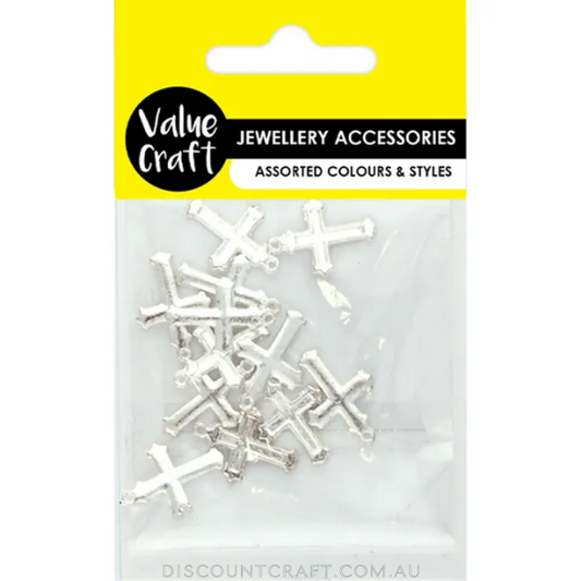 Cross Charm 12pk - Silver