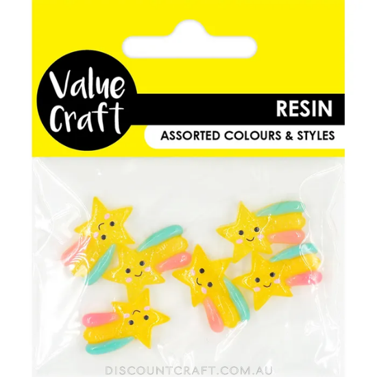 Mini Rainbow Resin Embellishments 6pk