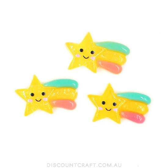 Mini Rainbow Resin Embellishments 6pk