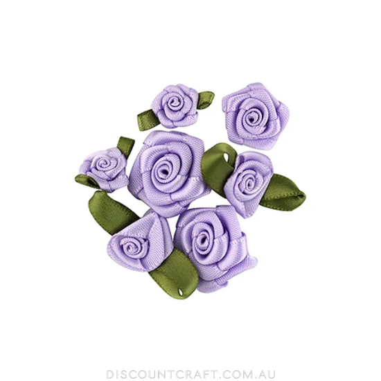 Ribbon Flowers Assorted Sizes 16pk - Light Orchid