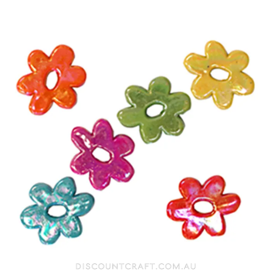 Plastic Flower Beads - 25g 20mm Assorted Colours