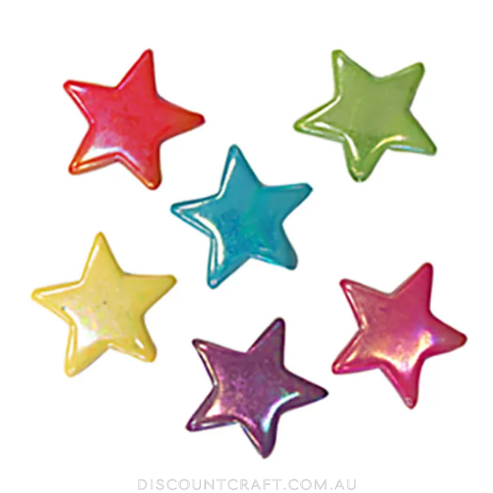 Plastic Star Beads - 25g 20mm Assorted Colours