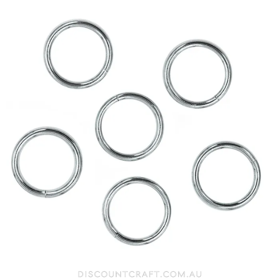 Metal Rings - Silver 25mm 6pk