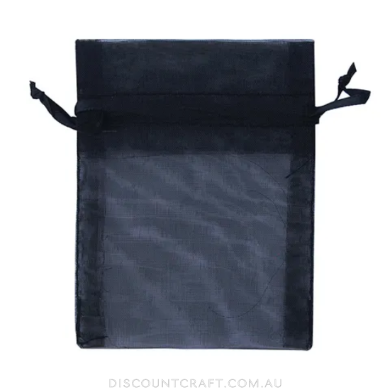 Mini Organza Bags 7pk- 10cm x 7.5cm - Black