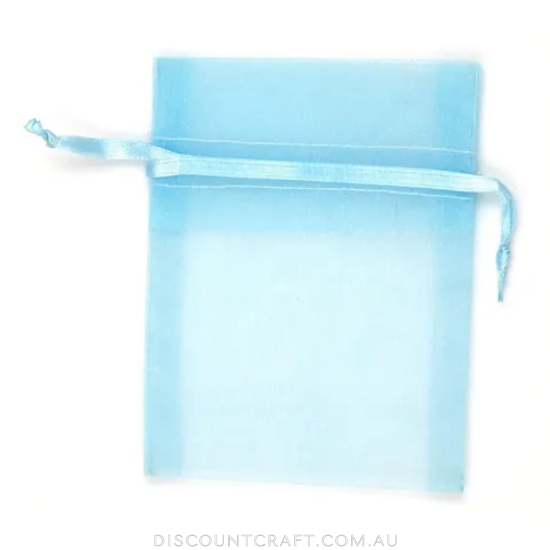 Mini Organza Bags 7pk- 10cm x 7.5cm - Blue