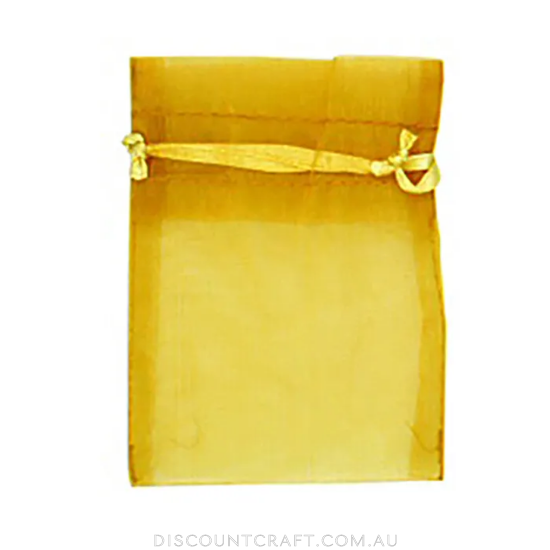 Mini Organza Bags 7pk- 10cm x 7.5cm - Mustard