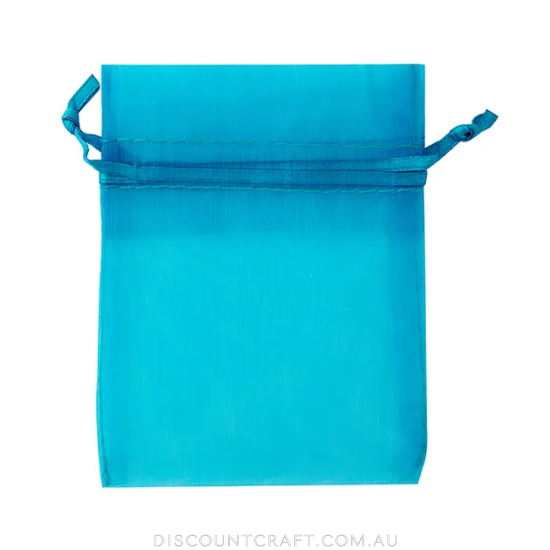 Mini Organza Bags 7pk- 10cm x 7.5cm - Turquoise