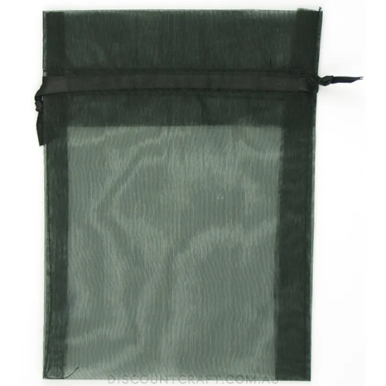 Small Organza Bags 5pk- 17cm x 12.5cm - Black