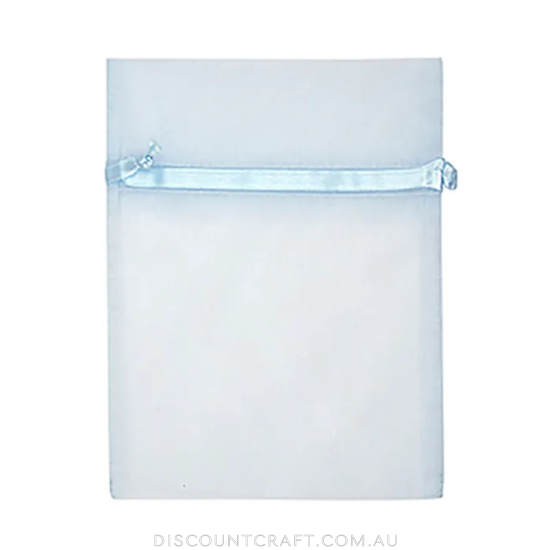 Small Organza Bags 5pk- 17cm x 12.5cm - Blue