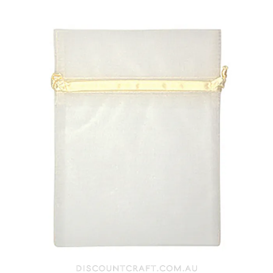 Small Organza Bags 5pk- 17cm x 12.5cm - Cream