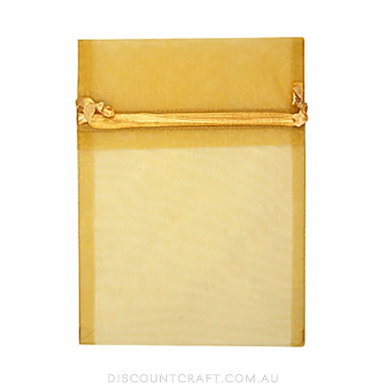 Small Organza Bags 5pk- 17cm x 12.5cm - Mustard