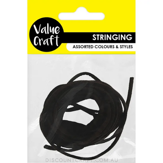 Suede Thonging 2mm - Black 4m