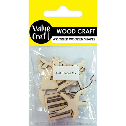 Nautical Wooden Shapes Assorted 9pk